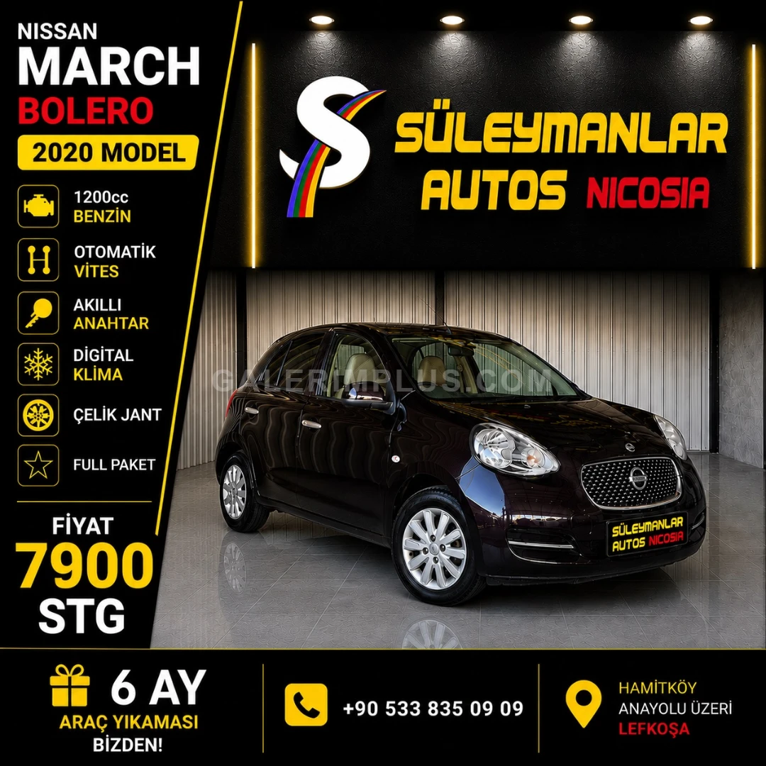 2020 Nissan March Benzin Otomatik Lefkoşa İlan görseli - GalerimPlus
